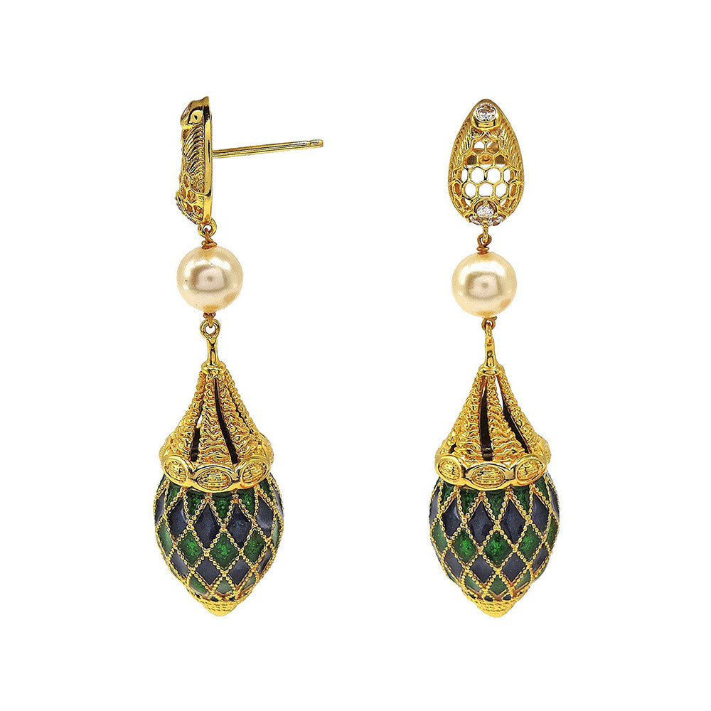 Divino Bumblebee Moss Dangler Earrings