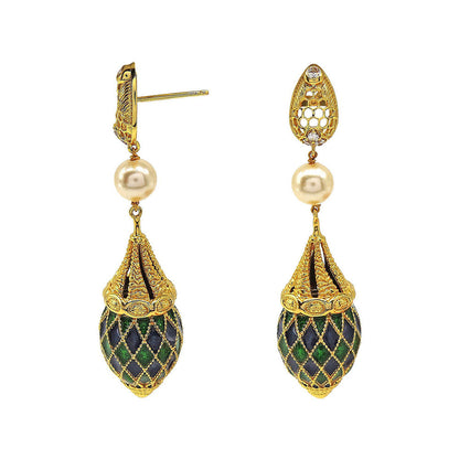 Divino Bumblebee Moss Dangler Earrings
