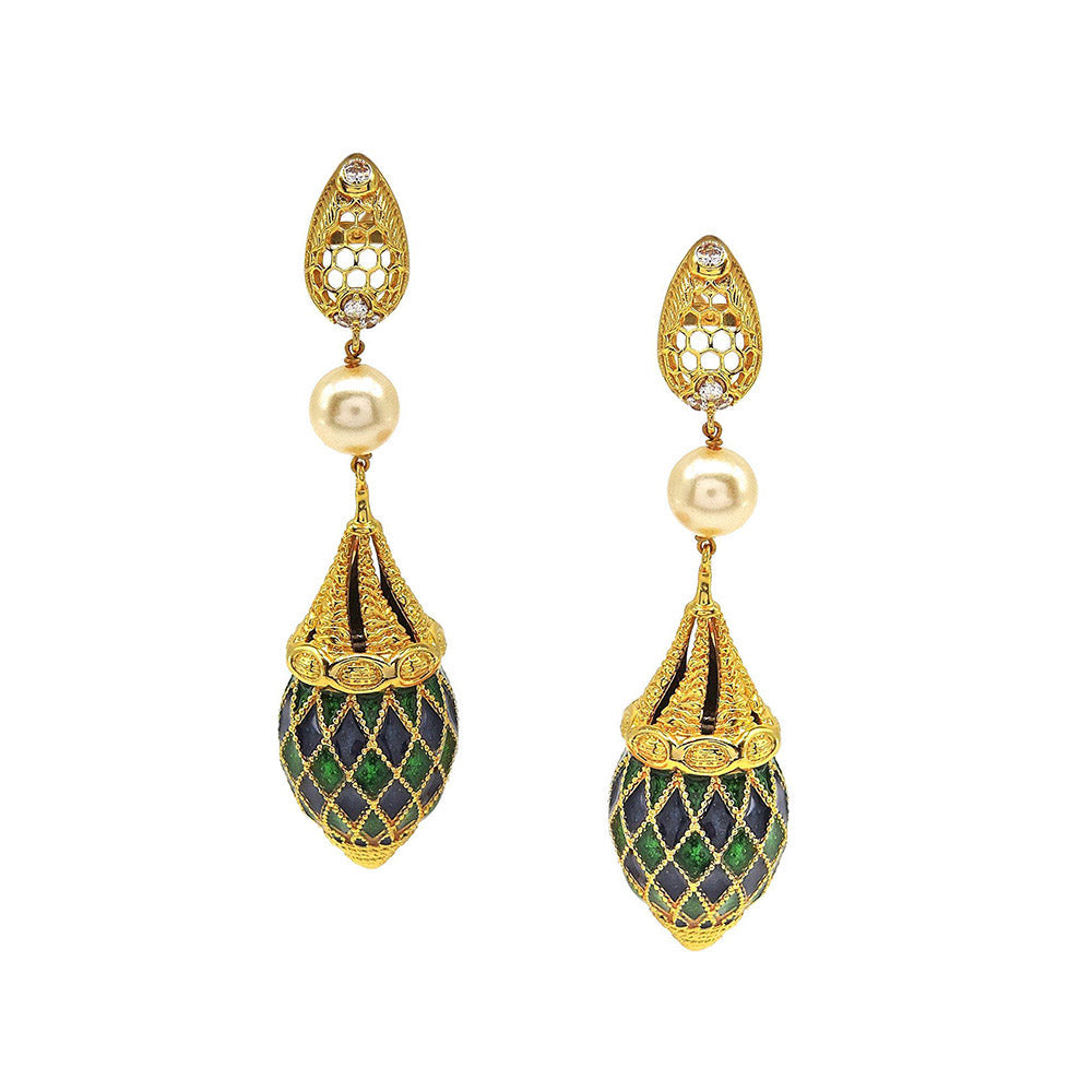 Divino Bumblebee Moss Dangler Earrings