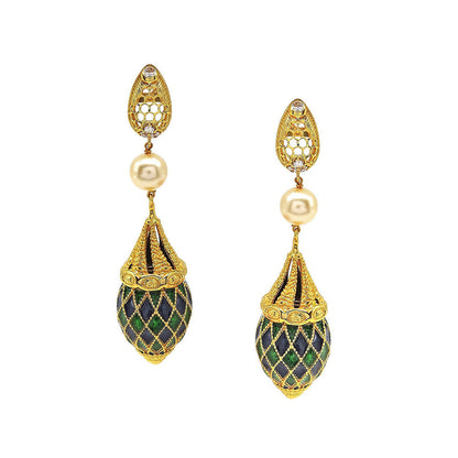 Divino Bumblebee Moss Dangler Earrings