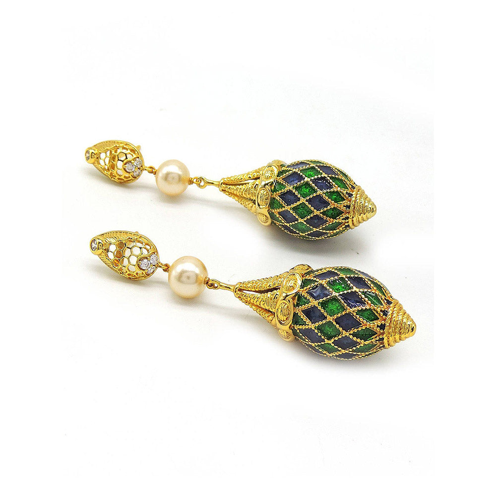 Divino Bumblebee Moss Dangler Earrings