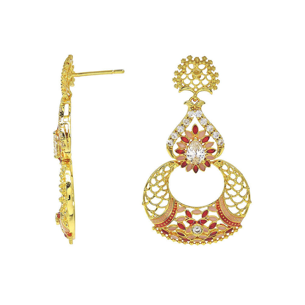 Divino Dust Pink Meenakari Danglers