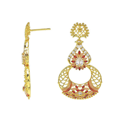 Divino Dust Pink Meenakari Danglers