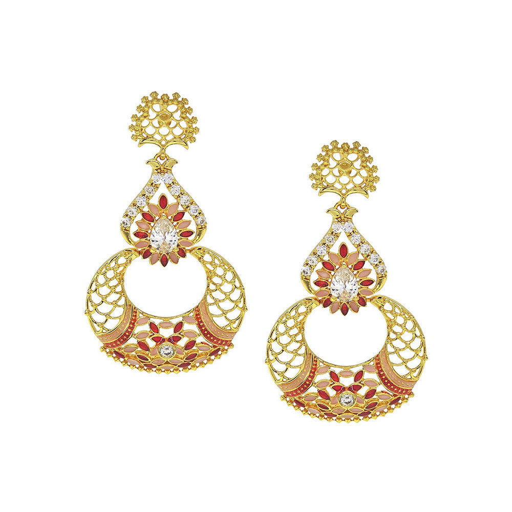 Divino Dust Pink Meenakari Danglers