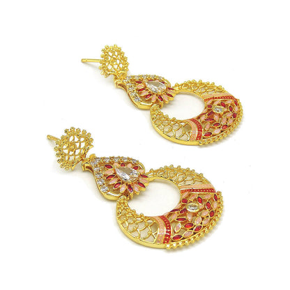 Divino Dust Pink Meenakari Danglers