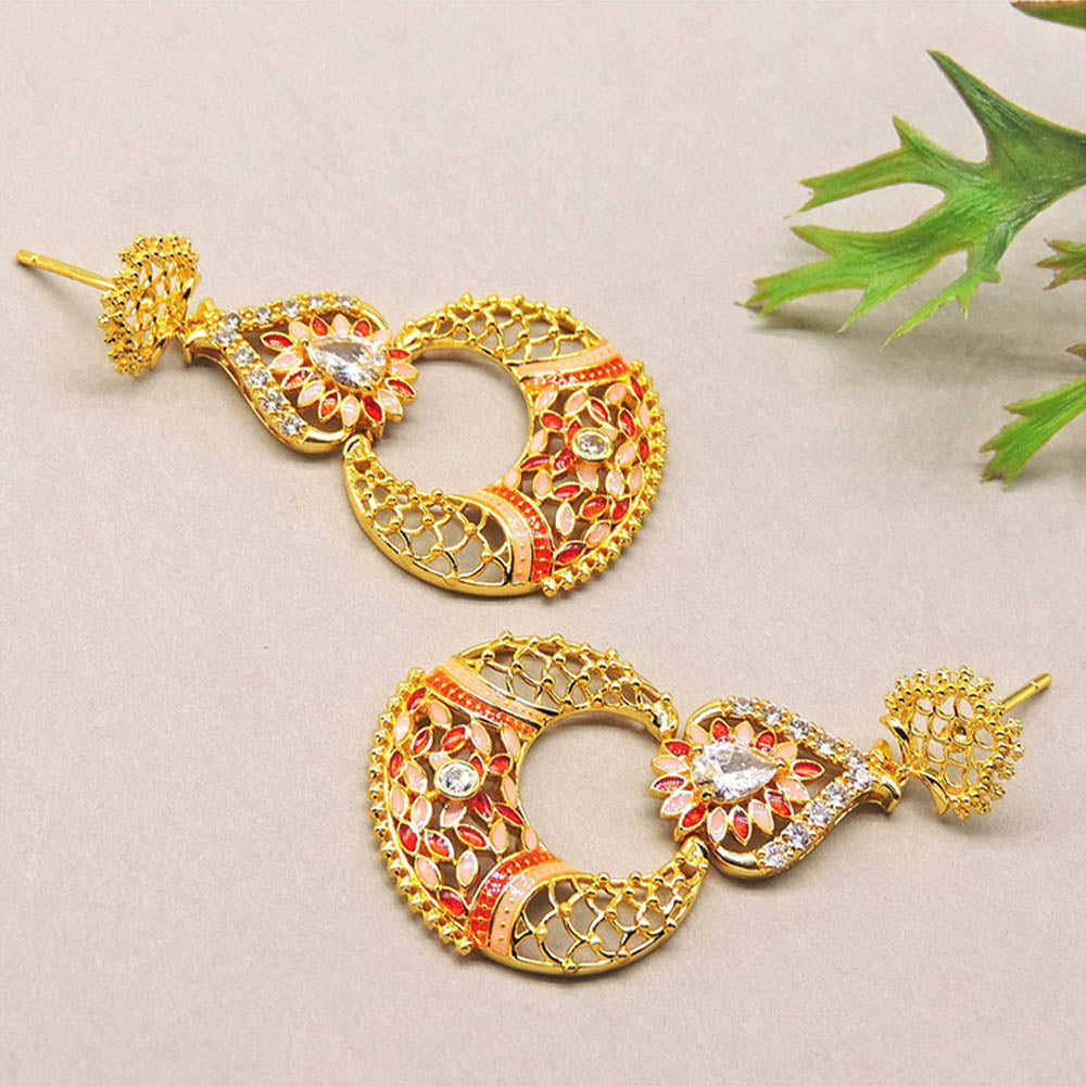 Divino Dust Pink Meenakari Danglers
