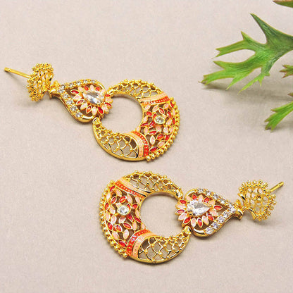Divino Dust Pink Meenakari Danglers
