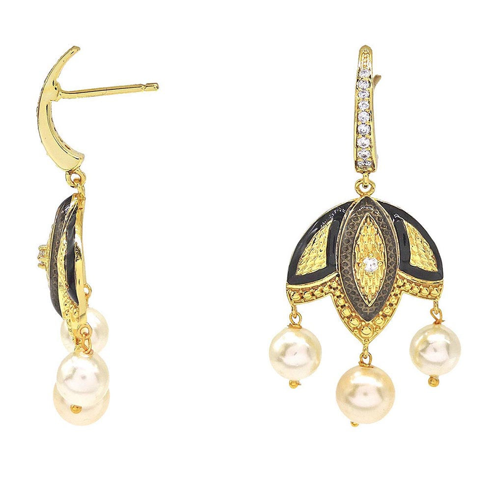 Divino Night Fall Carbon Black Dangler Earrings