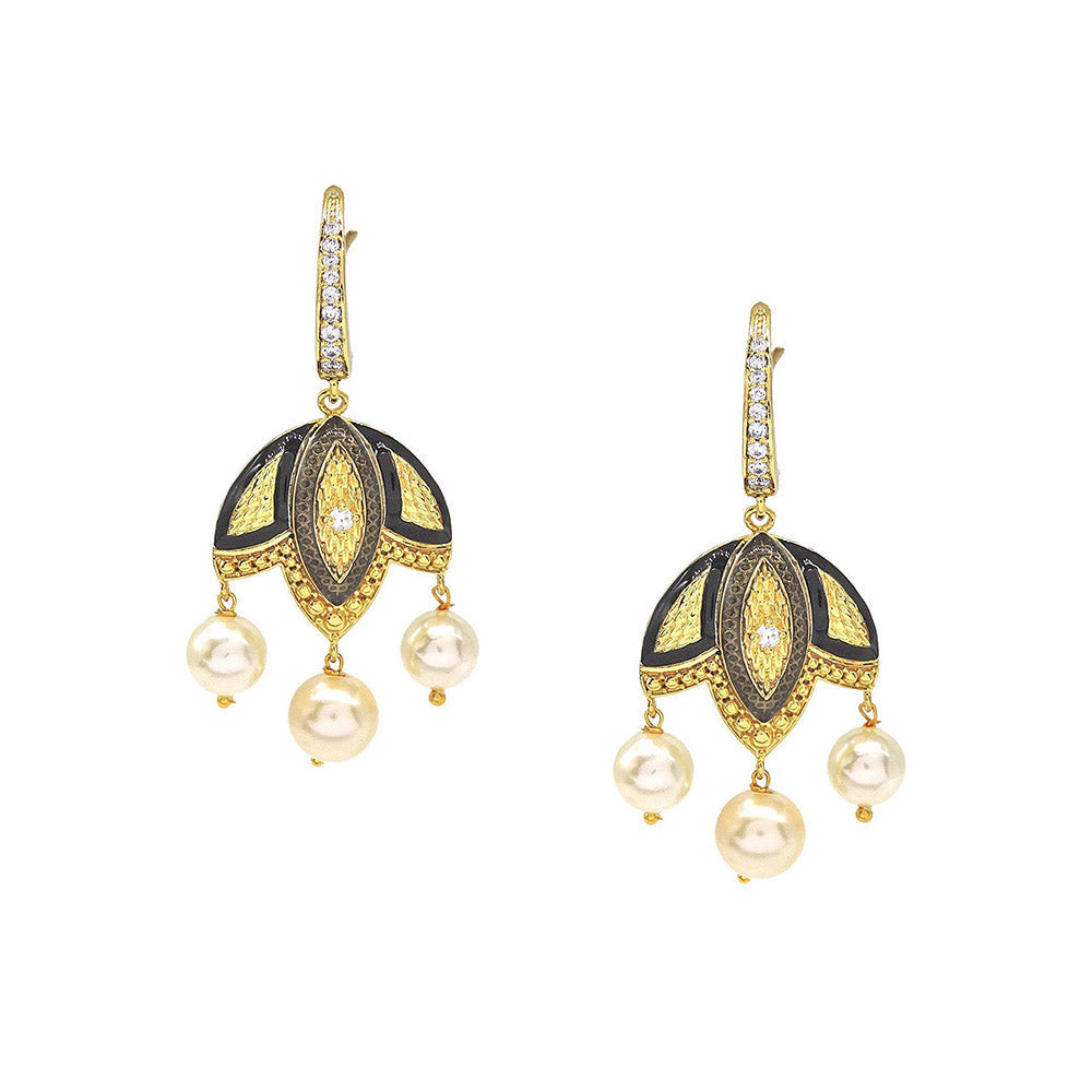 Divino Night Fall Carbon Black Dangler Earrings