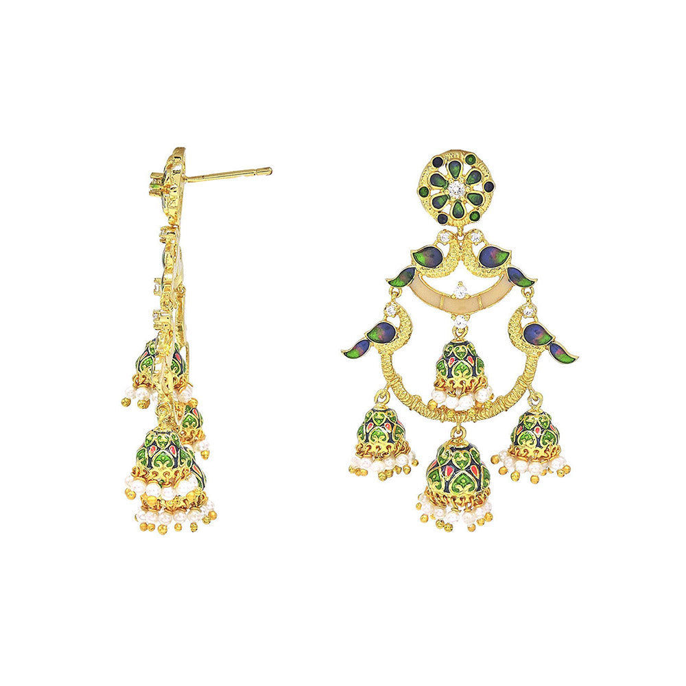 Divino Sassy Summer Multi-Color Chandbali Earrings