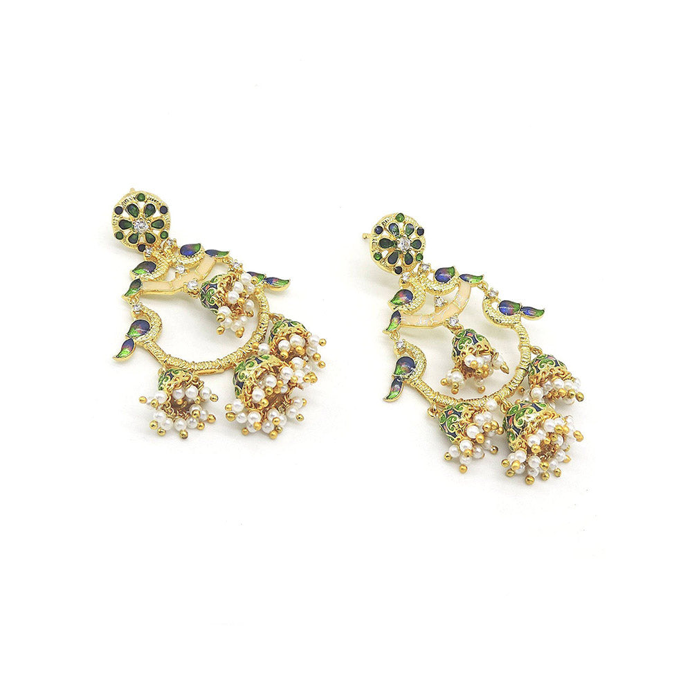 Divino Sassy Summer Multi-Color Chandbali Earrings
