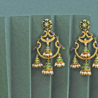Divino Sassy Summer Multi-Color Chandbali Earrings