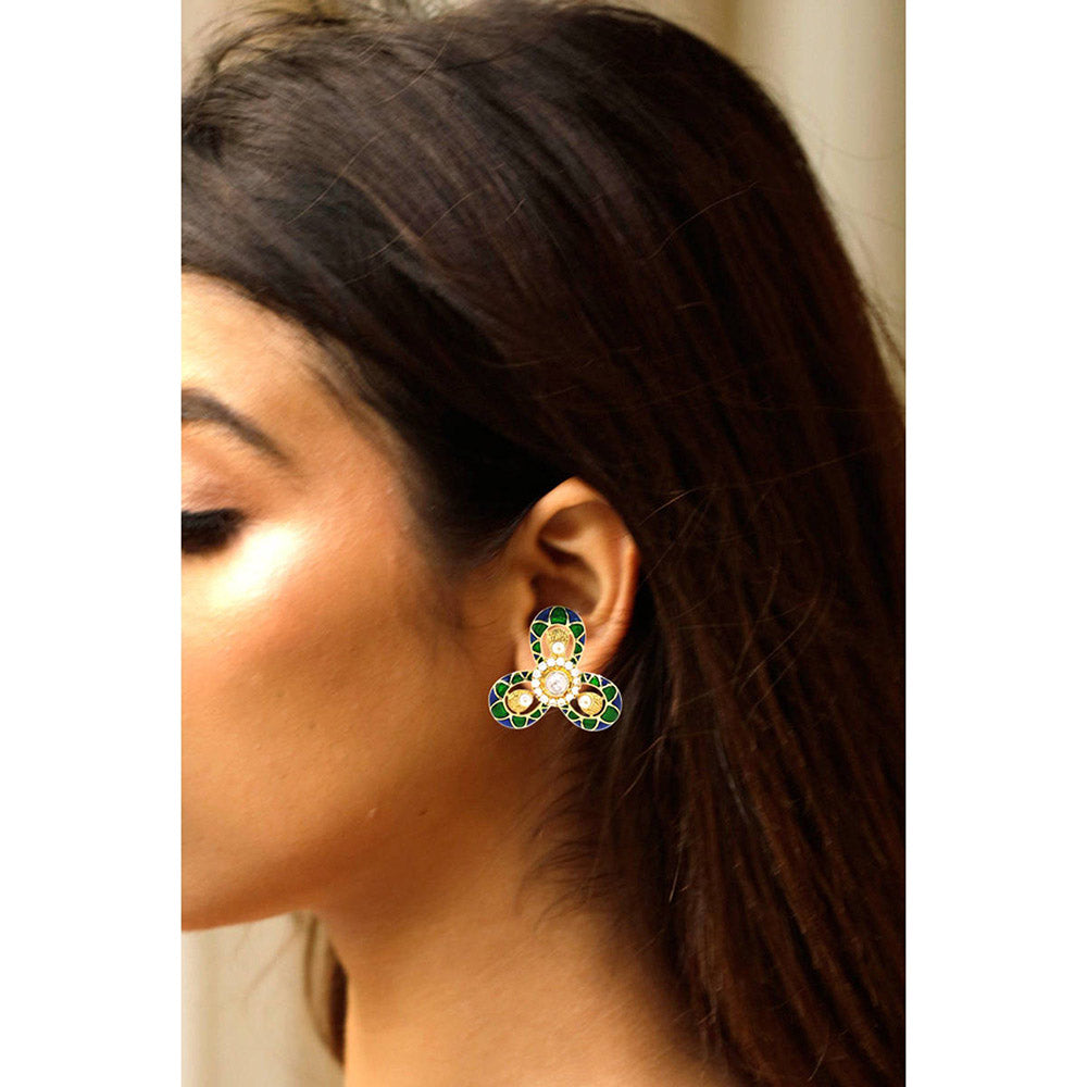Divino Stylish Soul Green & Blue Studs