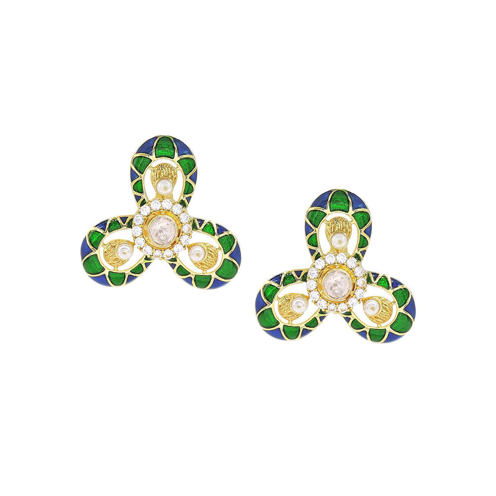Divino Stylish Soul Green & Blue Studs