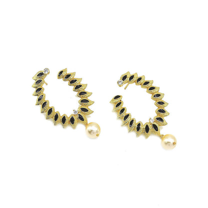 Divino Black Sunshine Hoop Earrings