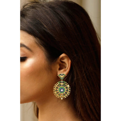 Divino Beauty Blush Green & Blue Danglers