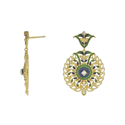 Divino Beauty Blush Green & Blue Danglers