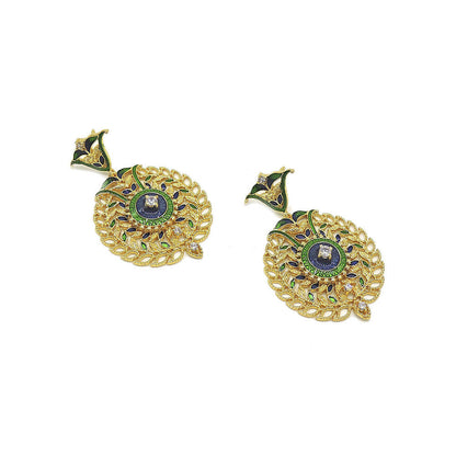 Divino Beauty Blush Green & Blue Danglers