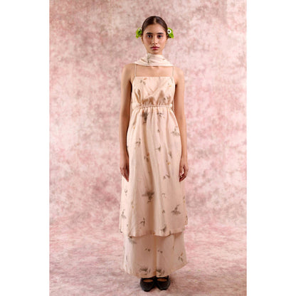 Doodlage Nina Floral Printed Top with Palazzo and Dupatta