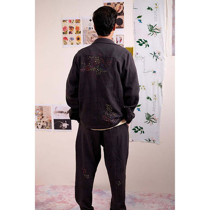 Doodlage Unisex Grey Cotton Jacket