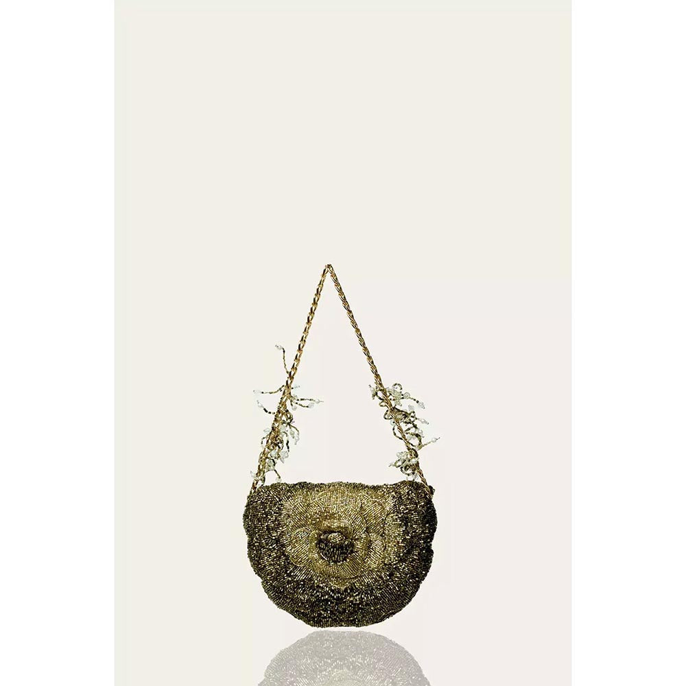 DOUX AMOUR Coco Vintage Gold Embellished Clutch