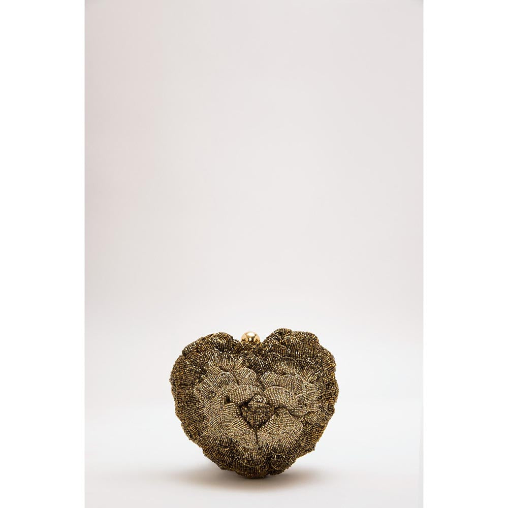 DOUX AMOUR Isa Vintage Gold Embellished Clutch