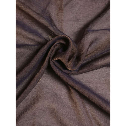 Dress & Dazzle Charcoal Grey Crepe Chiffon Saree with Unstitched Blouse