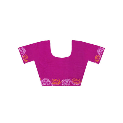Dress & Dazzle Gharchola Silk Wine Saree with Unstitched Blouse