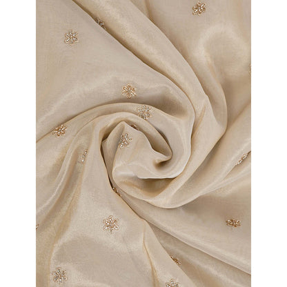 Dress & Dazzle Gold Net Saree with Unstitched Blouse