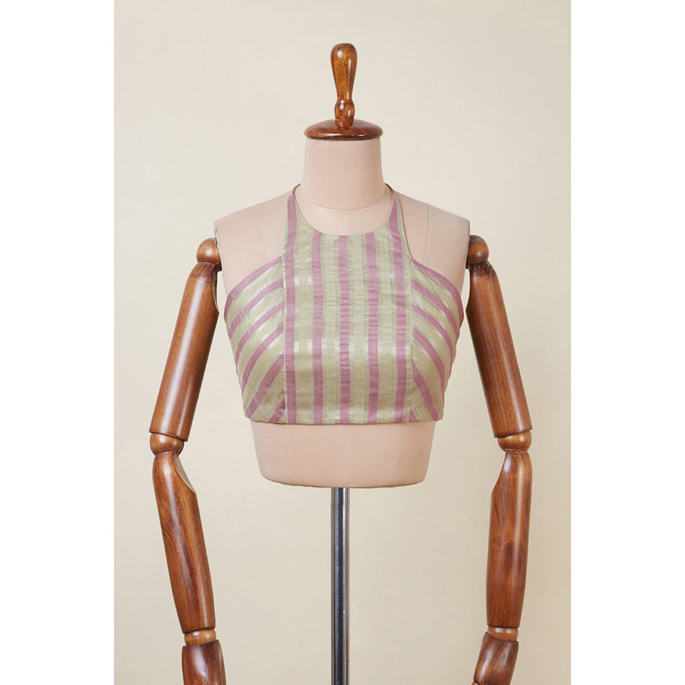 Dressfolk Purple Stripes Dua Stitched Blouse