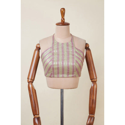 Dressfolk Purple Stripes Dua Stitched Blouse