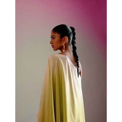 DRISHTI CHHABRAA Lime Ombre Flowy Co-ord (Set of 2)