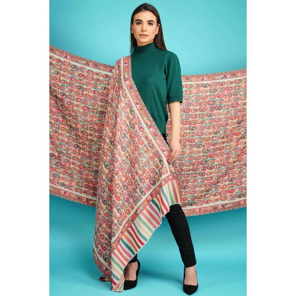 Dusala India Cashmere Multi-Color Kani Weave Shawl