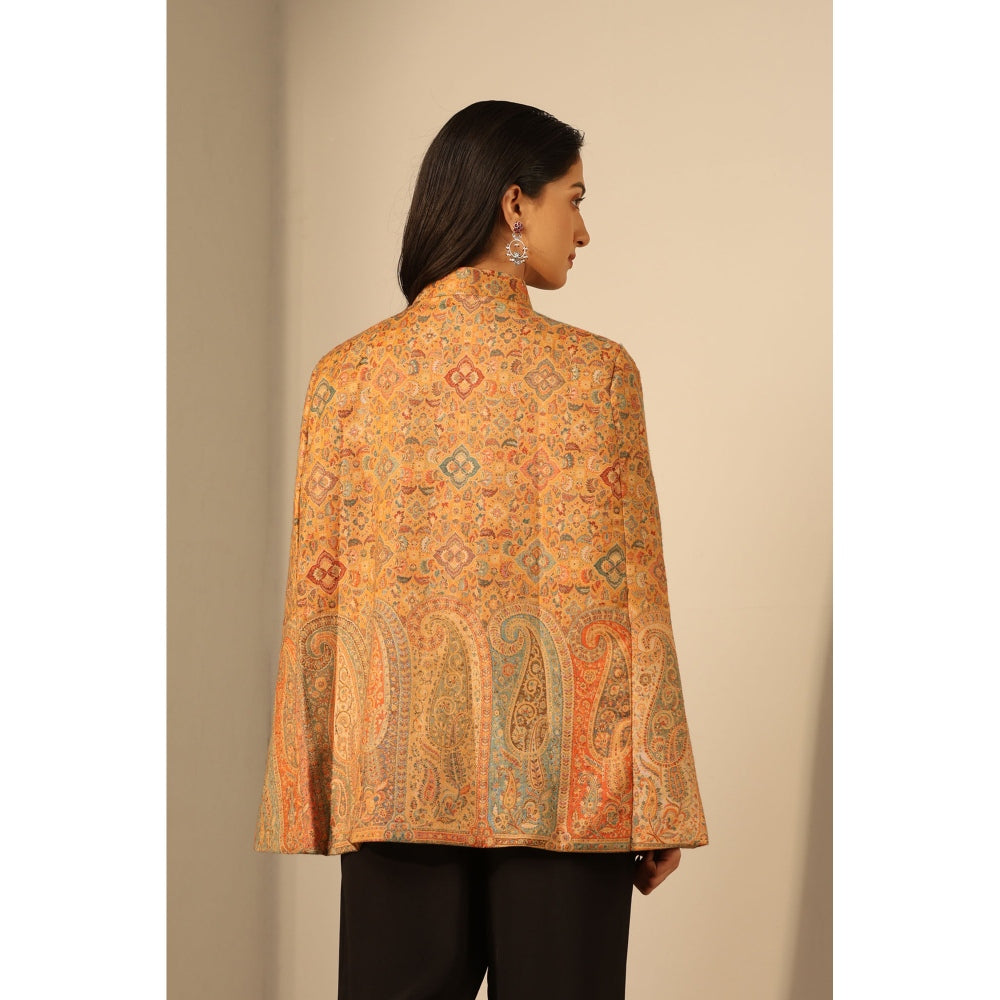 Dusala India Anibha Fine Wool Silk Cape