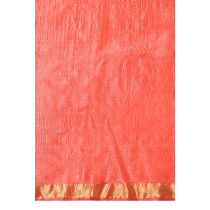 Dusala India Handwoven Red Kosi Silk Mark Saree with Unstitched Blouse