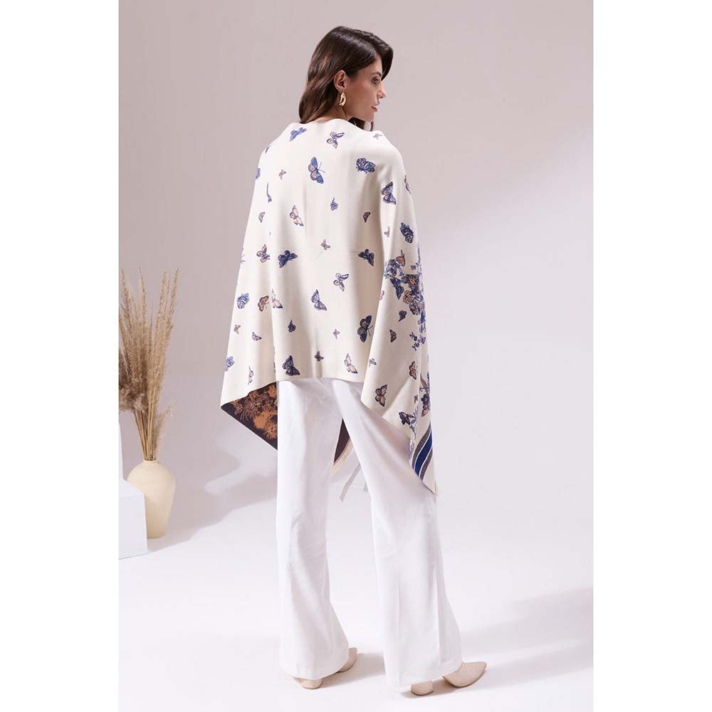 Dusala India Neya Off White Heritage Cashmere Stole