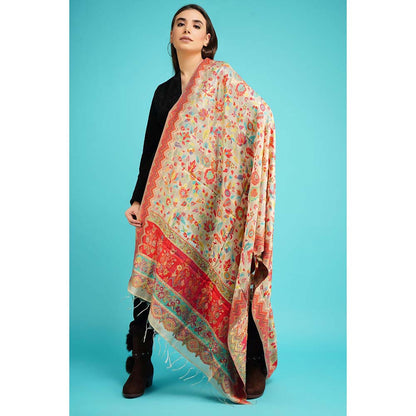 Dusala India Cashmere Multicolour Kani Weave Stole