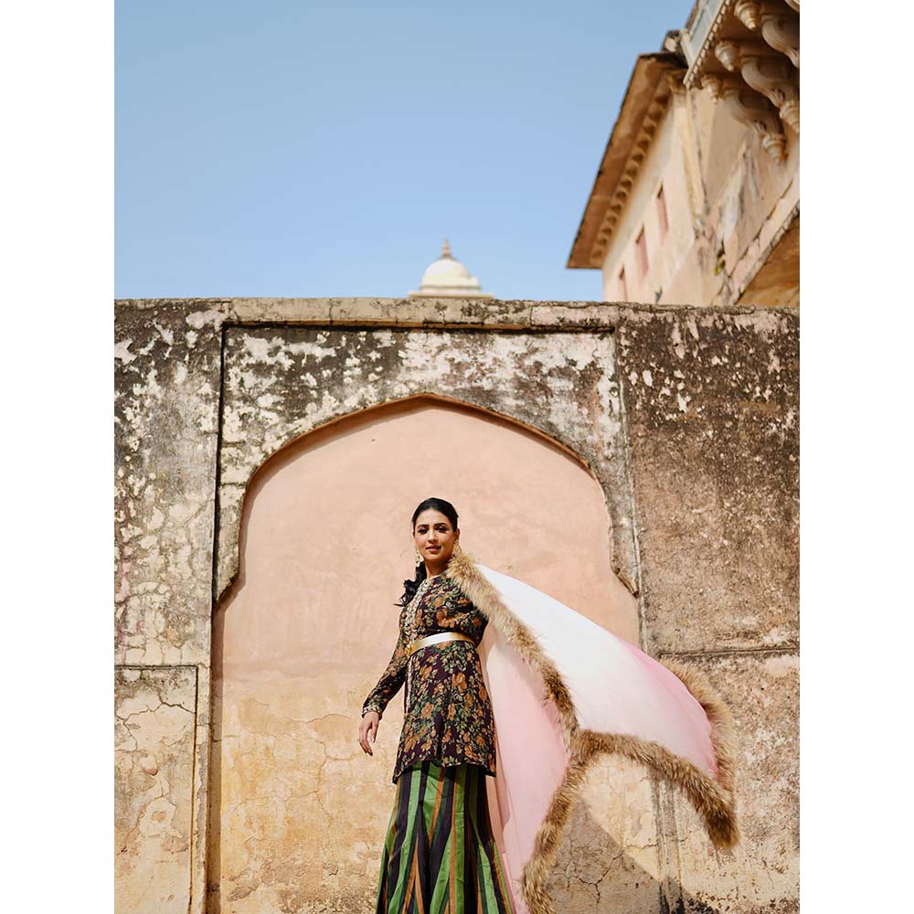 Dusala India Pink Delaney Cashmere Fur Stole