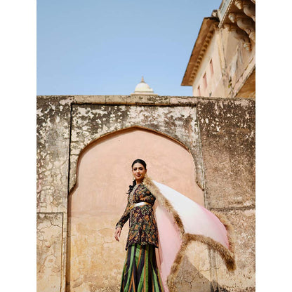 Dusala India Pink Delaney Cashmere Fur Stole