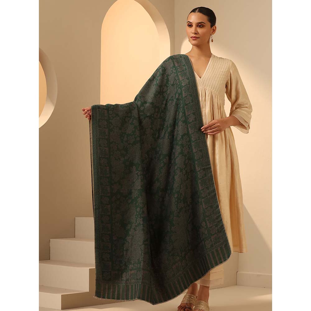 Dusala India Green Natasha Cashmere Reversable Stoles