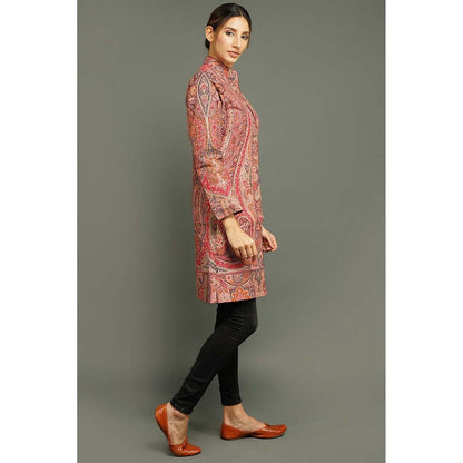 Dusala India Long Paisley Vintage Red Coat
