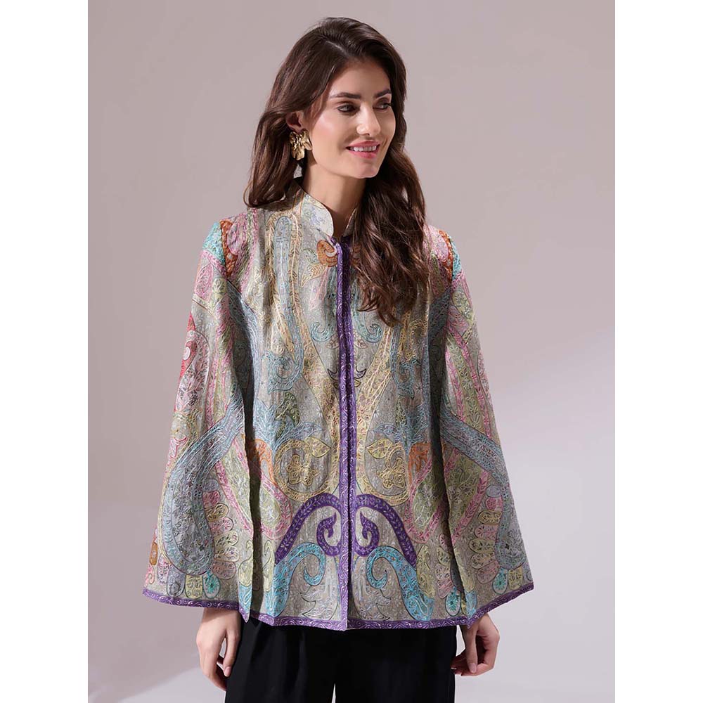 Dusala India Tanishi Pashmina Blended Multi-Color Cape