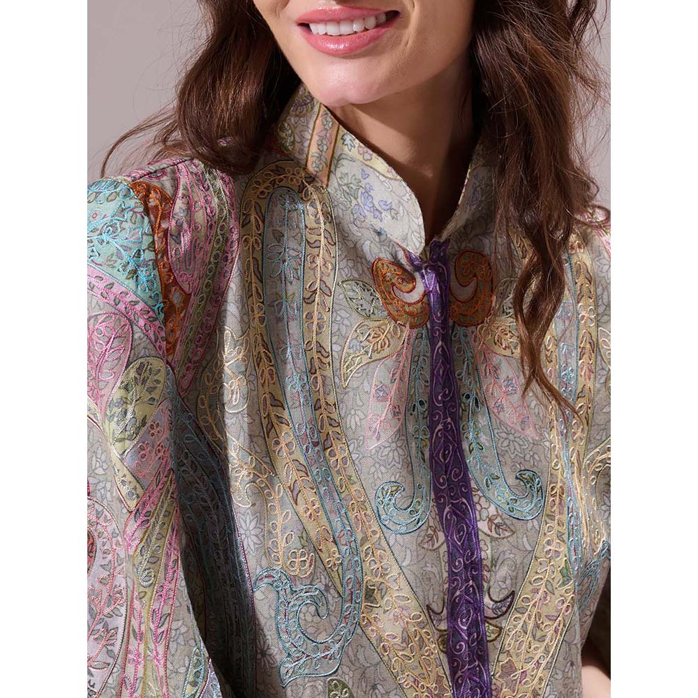 Dusala India Tanishi Pashmina Blended Multi-Color Cape