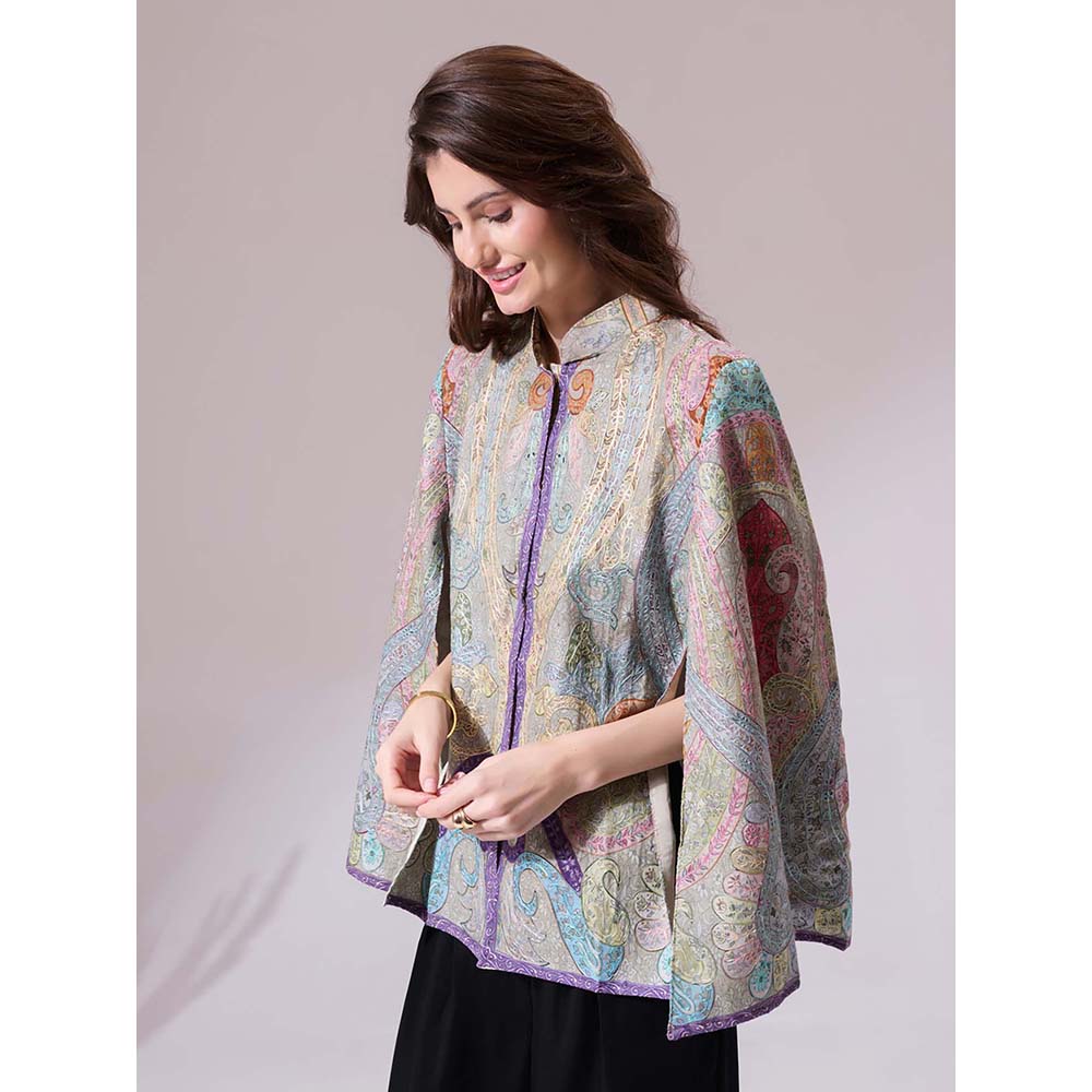 Dusala India Tanishi Pashmina Blended Multi-Color Cape