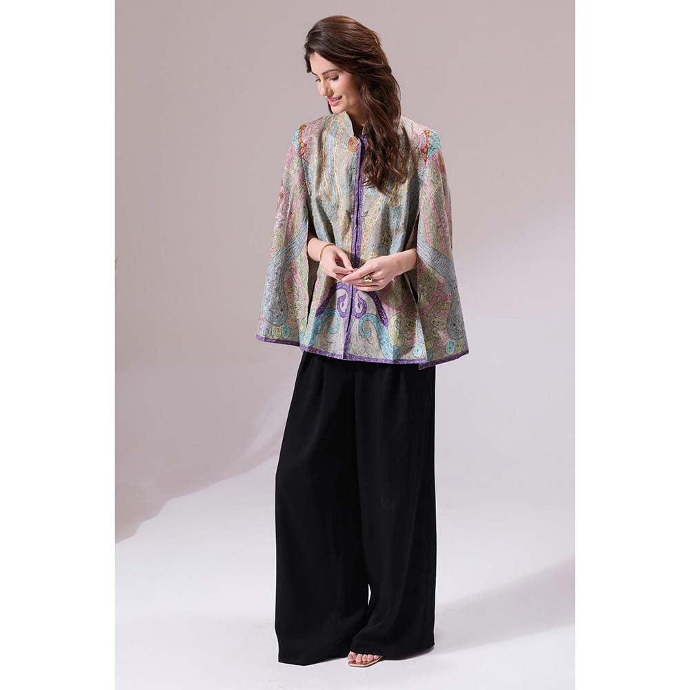 Dusala India Tanishi Pashmina Blended Multi-Color Cape