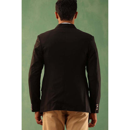 Dusala India Black Aron Solid Blazer