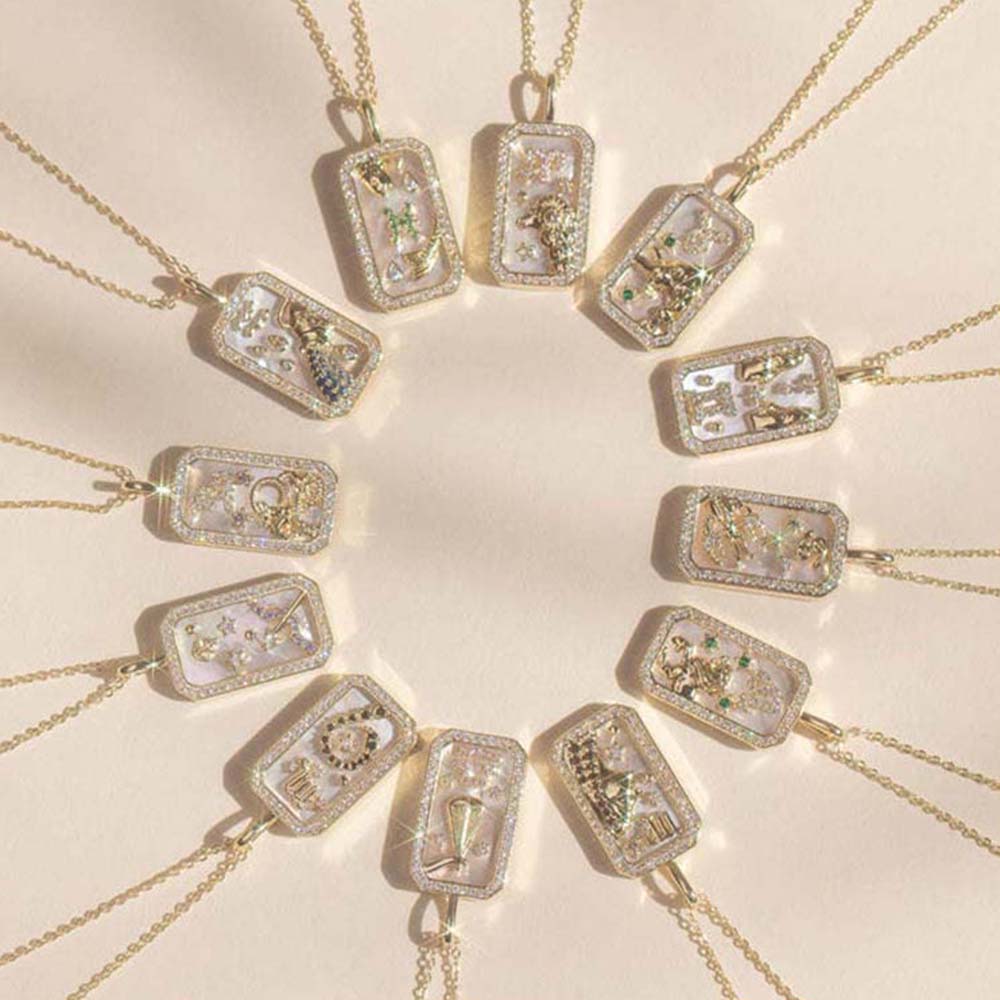 Dusala India White Scorpio Zodiac Pendant 18K Gold-Plated Necklace