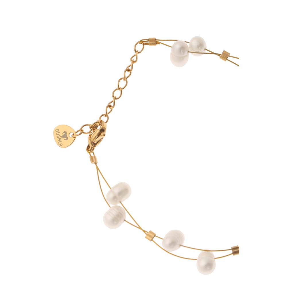 Dusala India White Pearl Elegance Bracelet