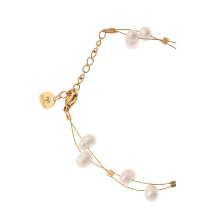 Dusala India White Pearl Elegance Bracelet