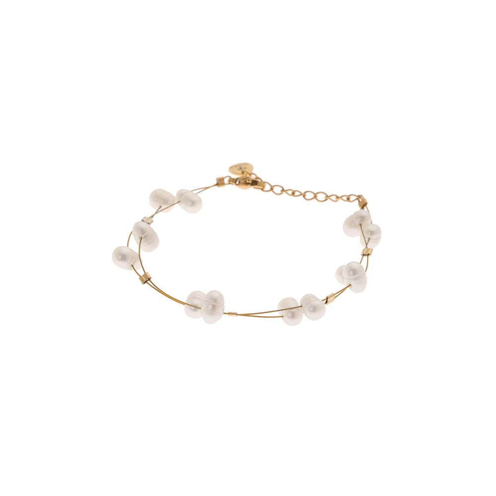 Dusala India White Pearl Elegance Bracelet